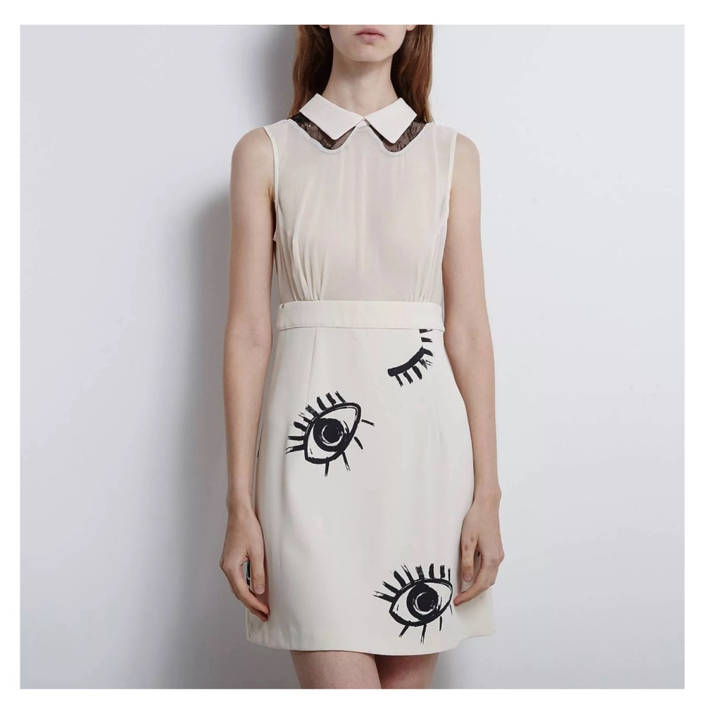Elisabetta Franchi designer off white color dress size small S